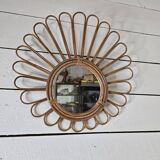 Rattan mirror from the 60s