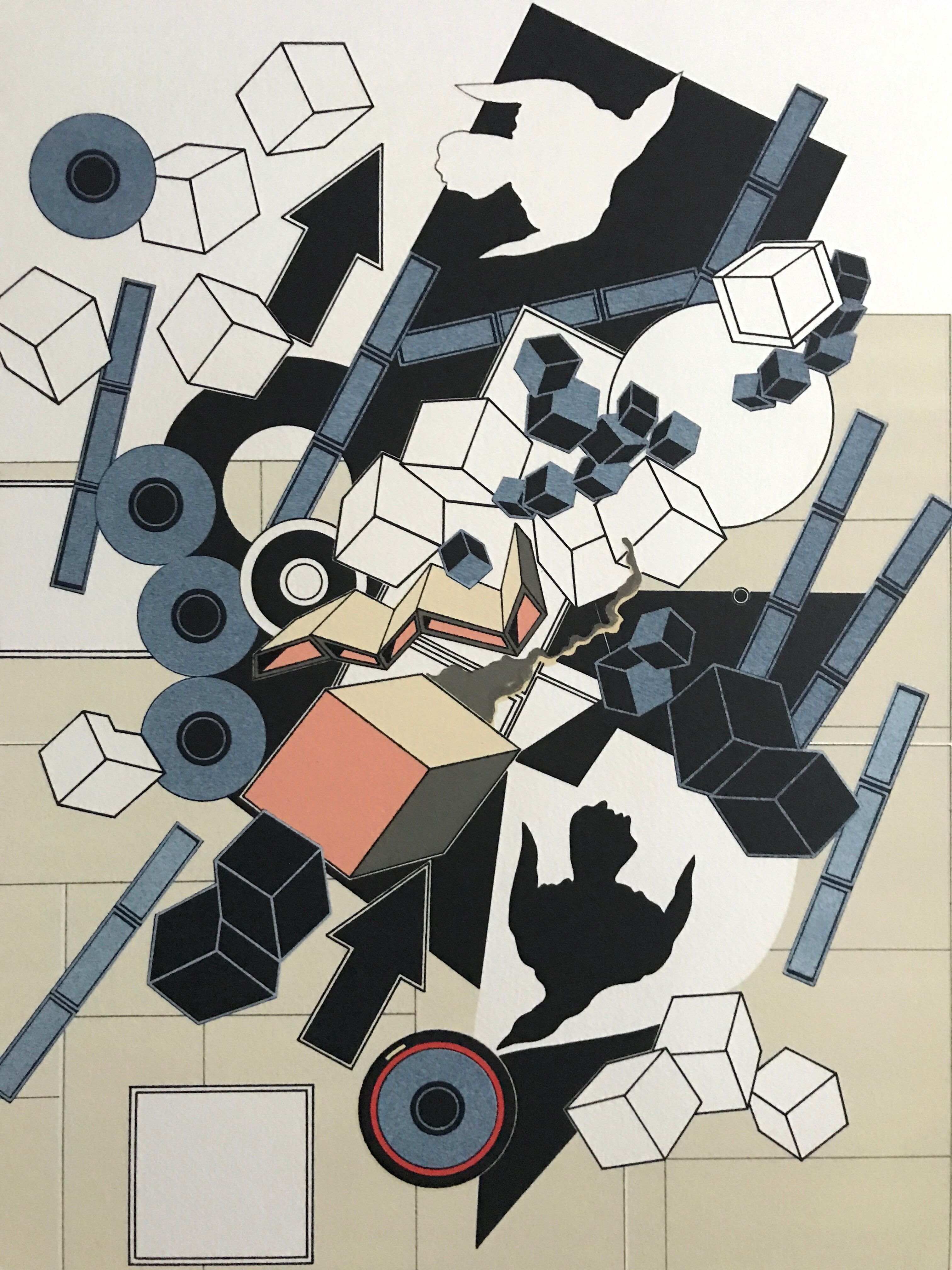 Original lithograph by Alain Le Yaouanc l'air 1978