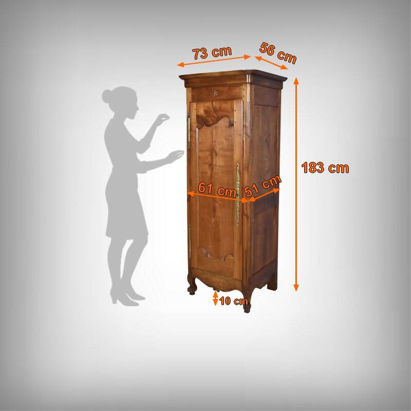 Standing man in cherry wood, Louis XV style – late 19th century
