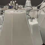 White murano glass polyhedra chandelier, 1970s