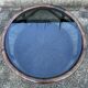 Round rattan and bamboo coffee table, vintage 1960