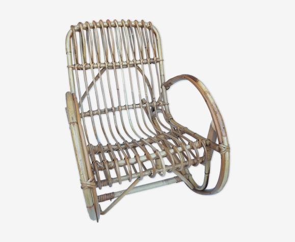 Fauteuil à bascule en rotin