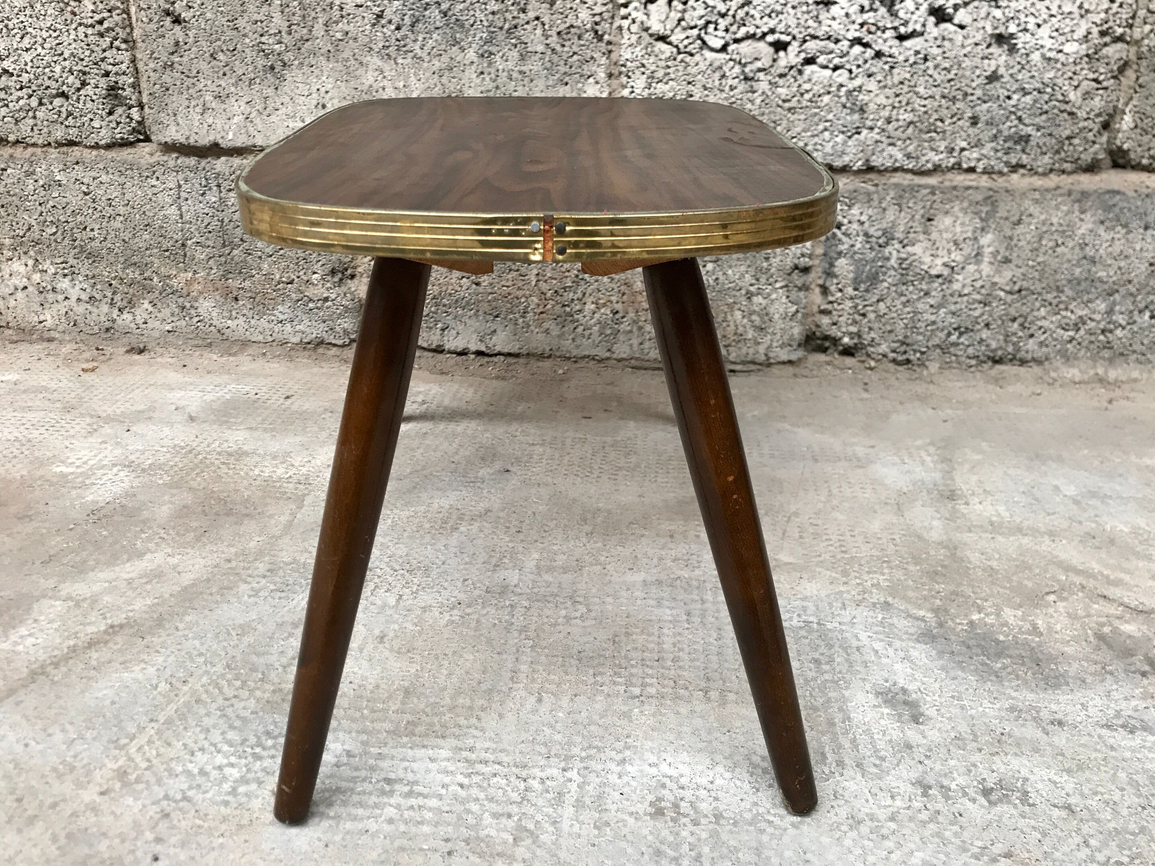 Table d’appoint table basse porte plantes cactus fleurs vintage midcentury 1950 ancien