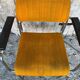 Pair of Vintage 1970s Chrome Metal Armchairs with Orange Fabric and Wood