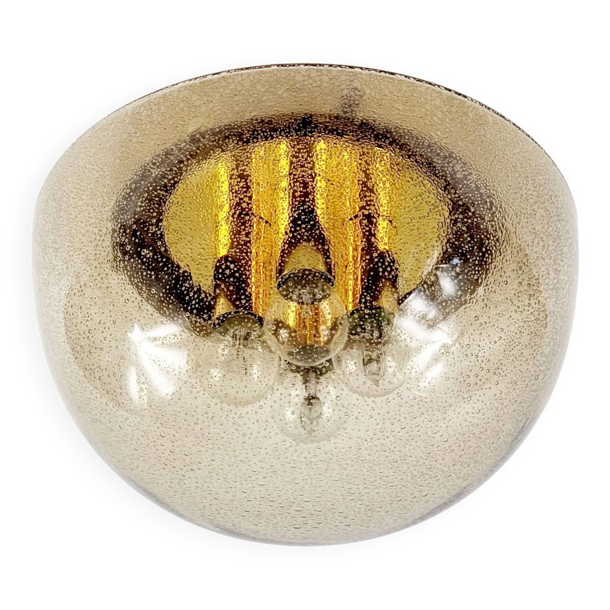 Large mushroom shape flush mount/ceiling light from limburg, germany, 1970s