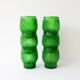 Vintage Green Set of 6 Cocktail bubble glasses, ice bucket and ice clamps