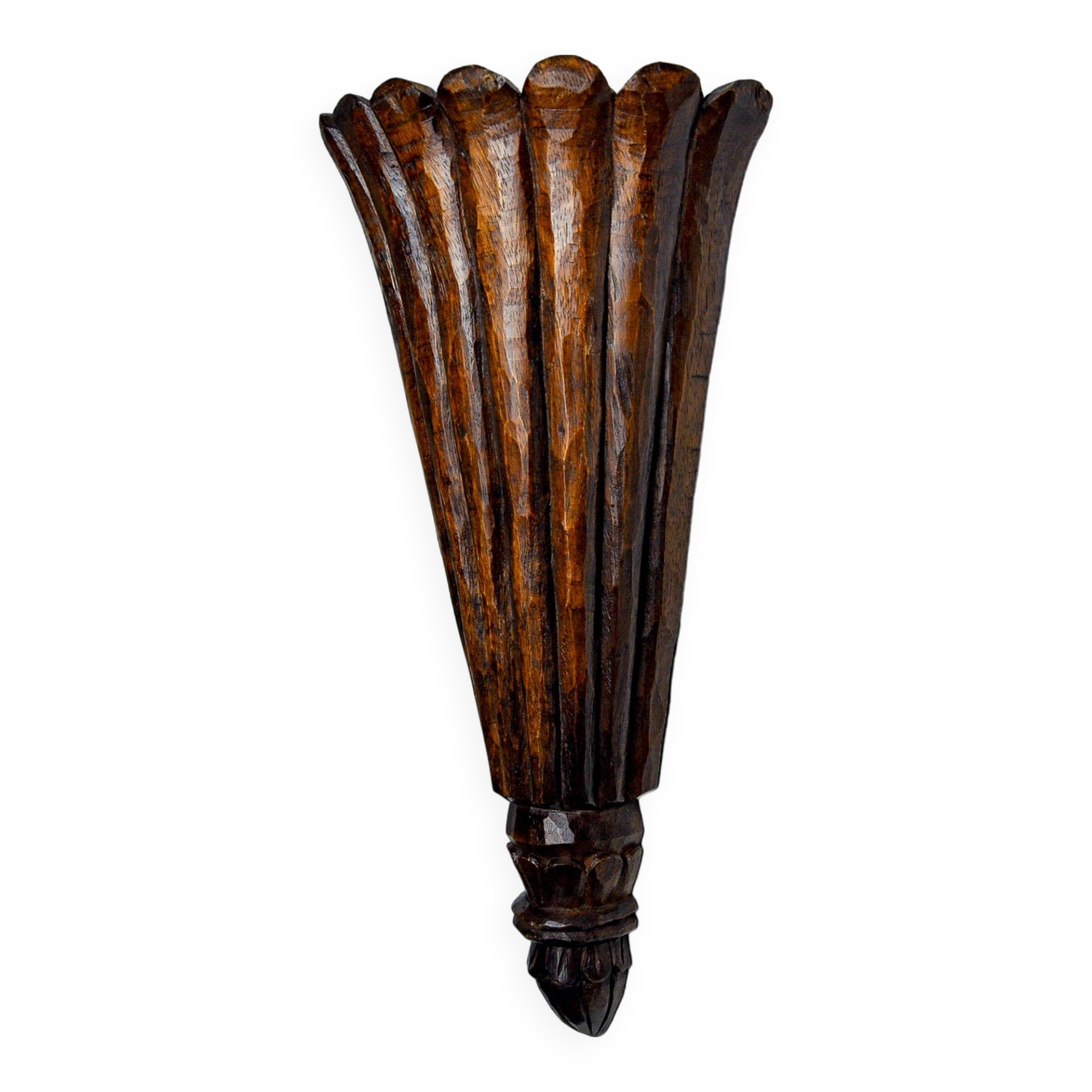 Art Deco wall light in carved wood, France, 1930
