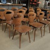 Baumann 1950s curved beech mid-century chair