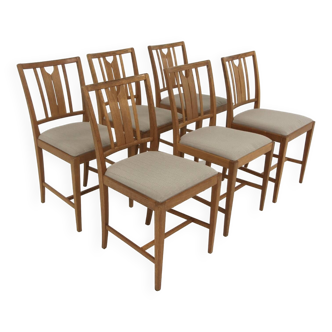 Set of 6 "Ulfåsa" chairs, Carl Malmsten., Sweden, 1970