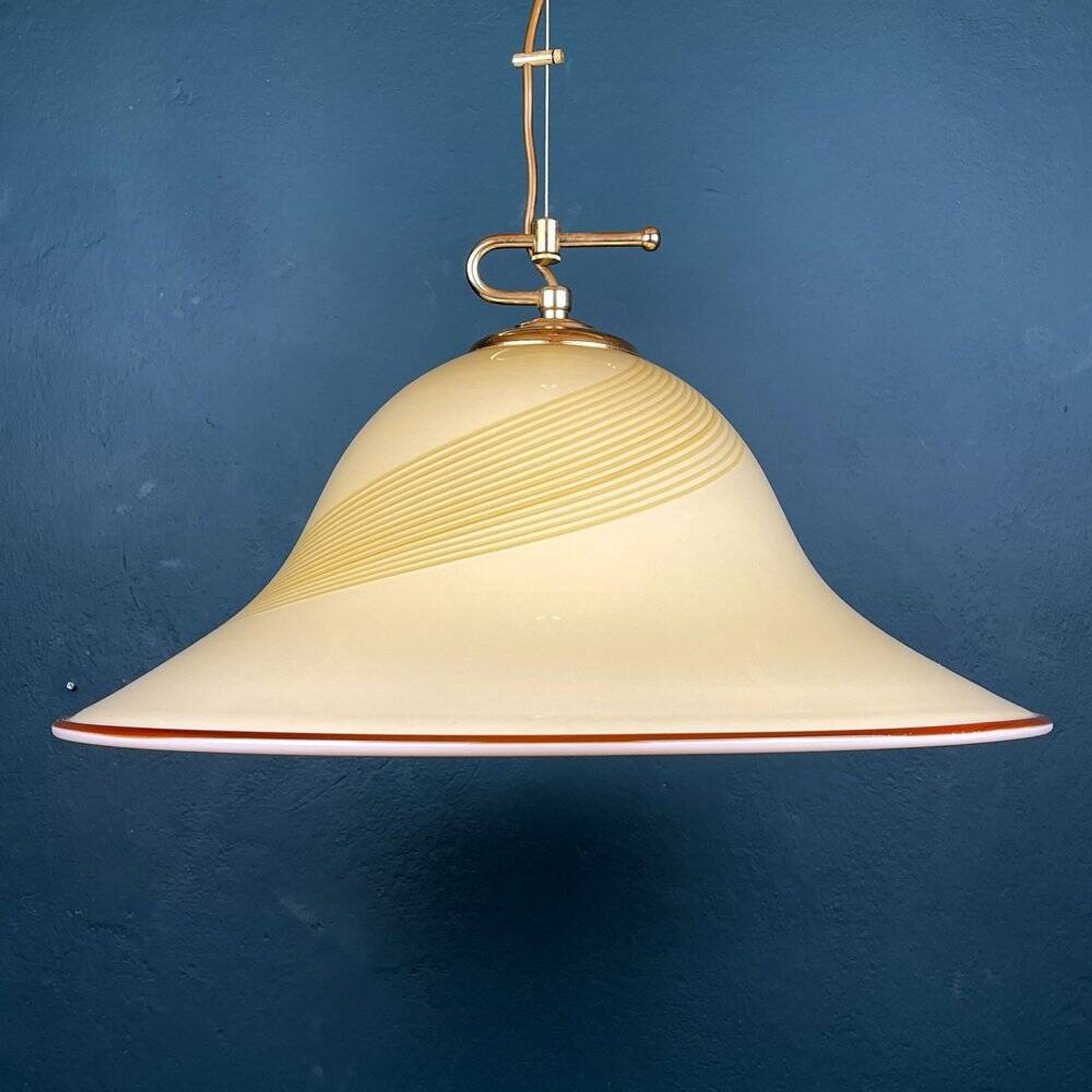 Beige Murano glass pendant light by De Majo, Italy, 1970s.