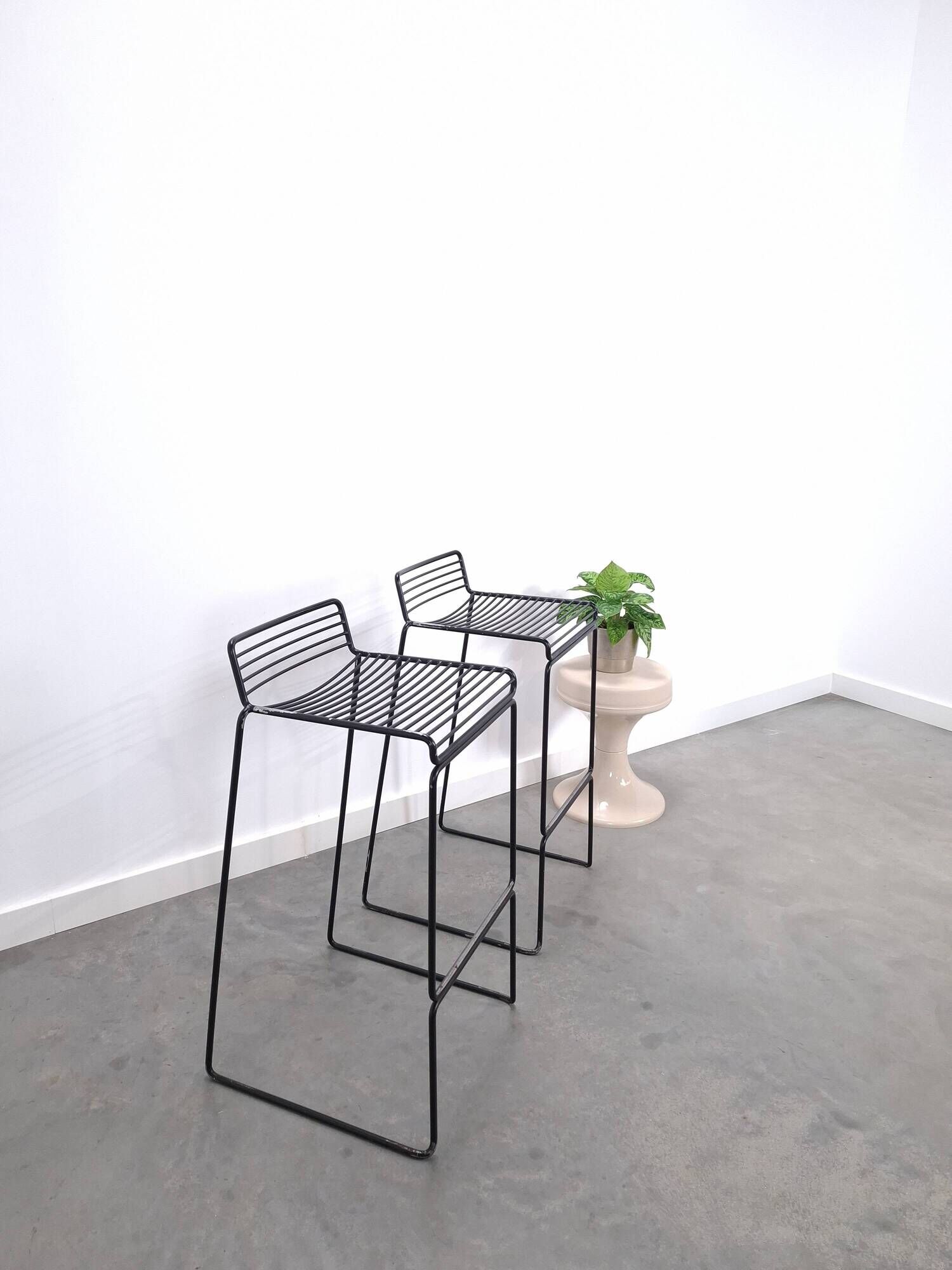 Set of 2 Black HAY Bar Stools, Hee Welling