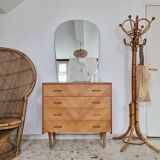 Large vintage beveled arch mirror