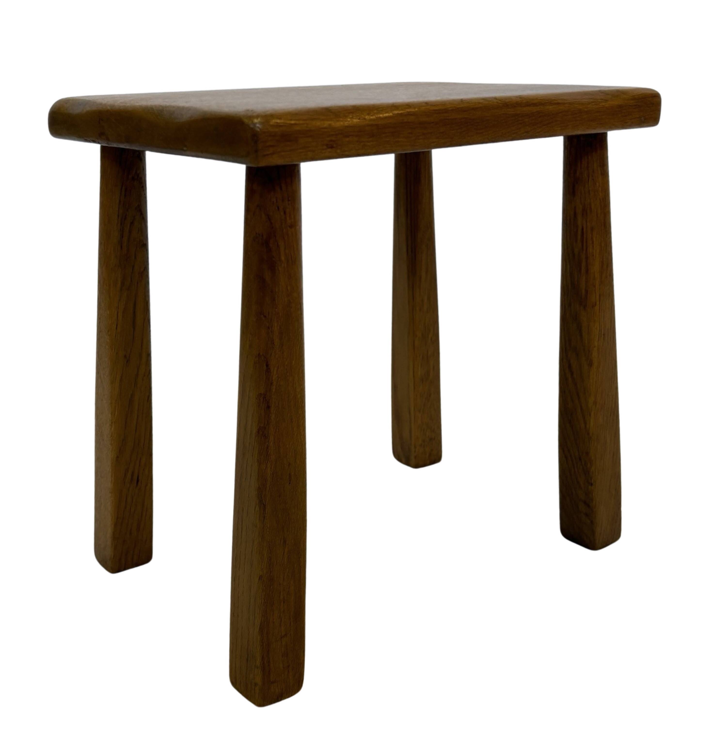 Vintage Set of 3 brutalist oak side or nesting tables 1970s