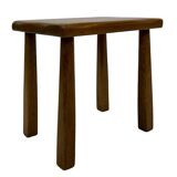 Vintage Set of 3 brutalist oak side or nesting tables 1970s