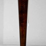 Lampe en acajou et laiton,- 1950