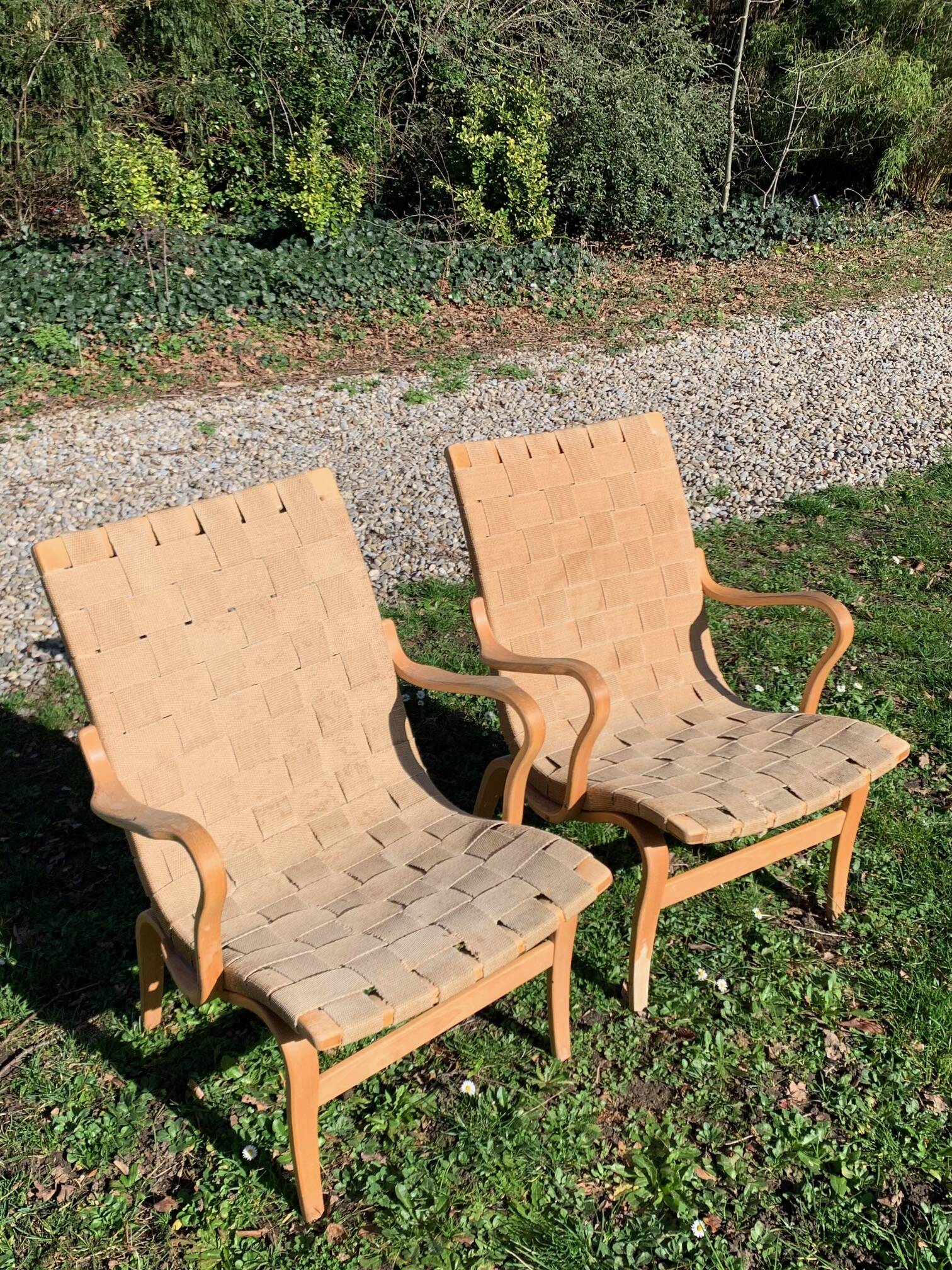 2 Eva model armchair by Bruno Mathsson for Dux (1974)