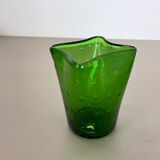 Murano Glass Bullicante Bubble "Green" Vase Element Shell Murano, Italy, 1970s