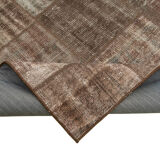Handwoven Oriental Vintage 172 cm x 237 cm Brown Patchwork Carpet