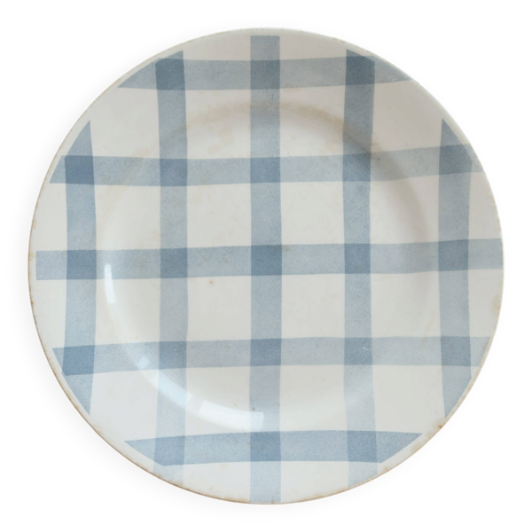 Plat de service vintage Moulin des Loups modèle Nappe bleu gris
