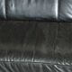 Vintage black leather sofa