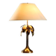 Lampe de table vintage en laiton et tissu, design, Italie, années 1970