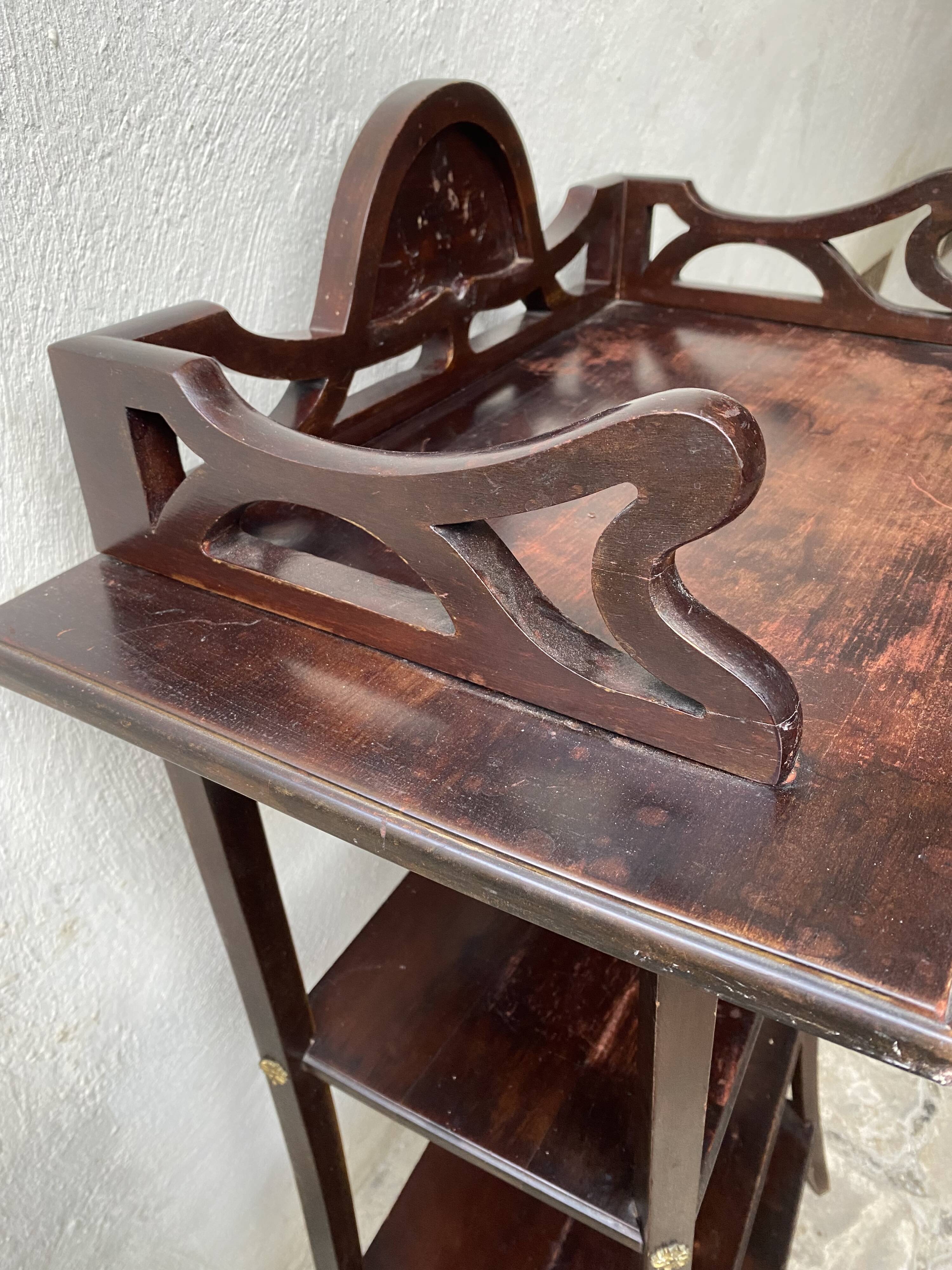 Console art nouveau period in mahogany