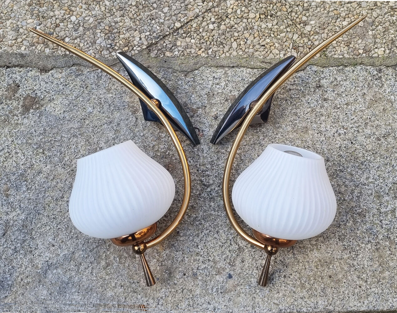Pair of vintage wall lamps house Arlus, vintage, 50s