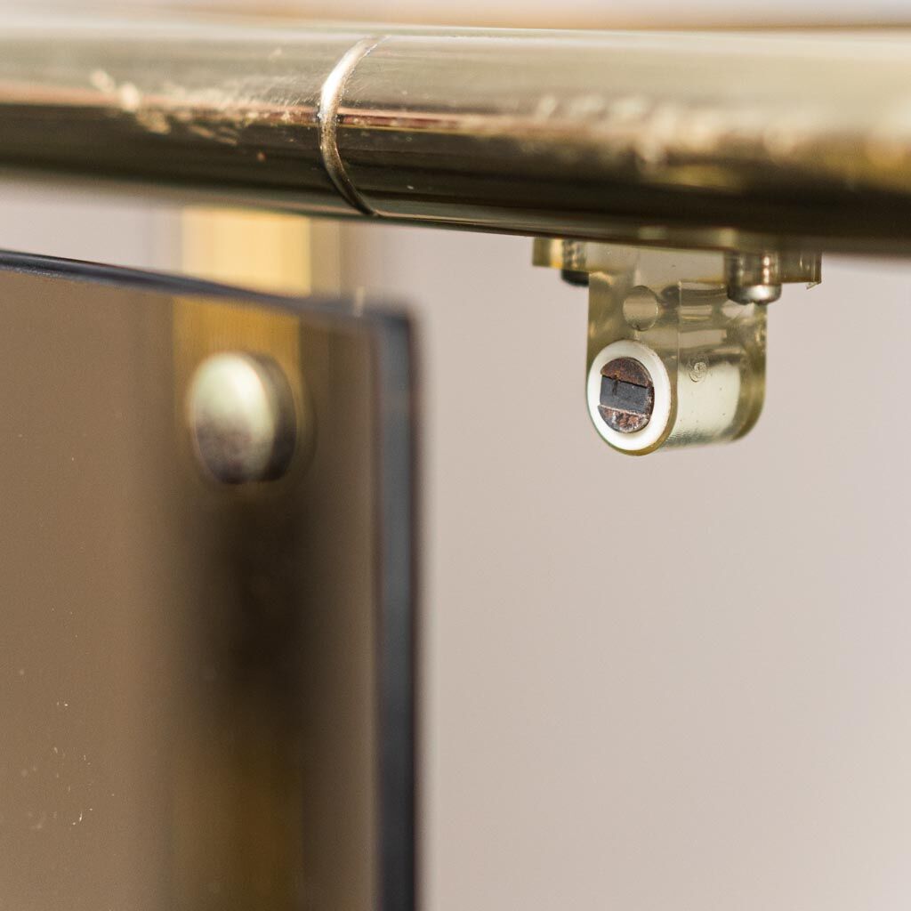 Showcase gold metal smoked glass 70s modern vintage