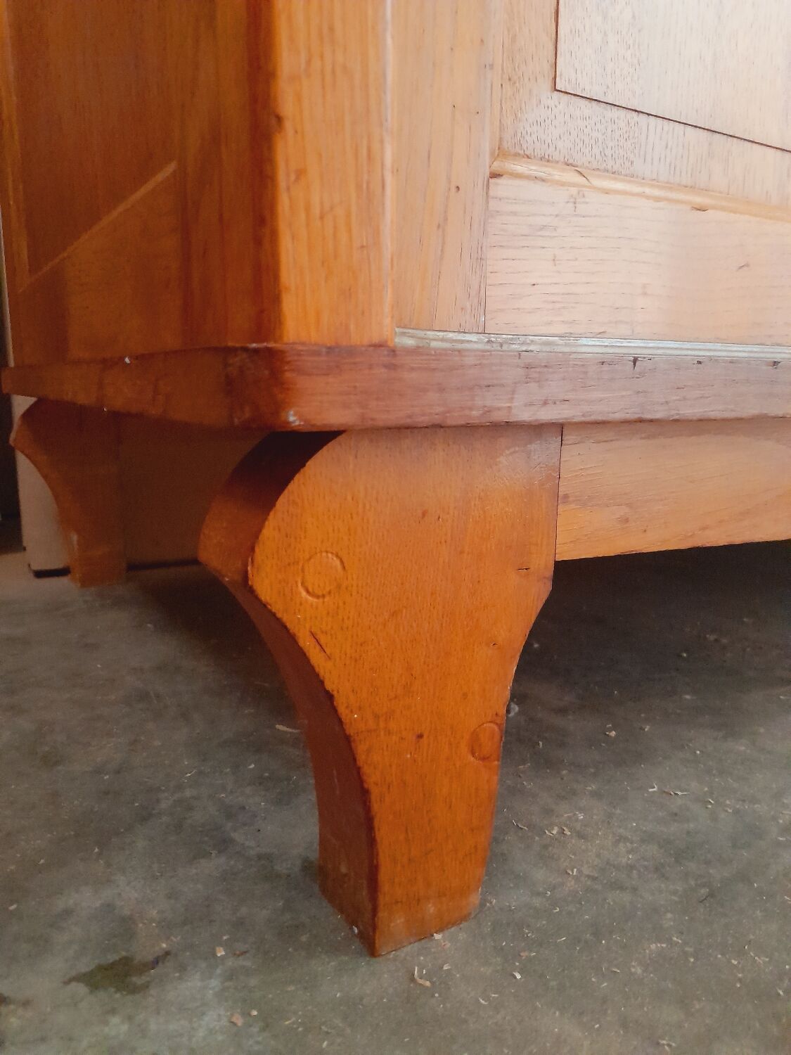 Vintage oak sliding wardrobe/closet