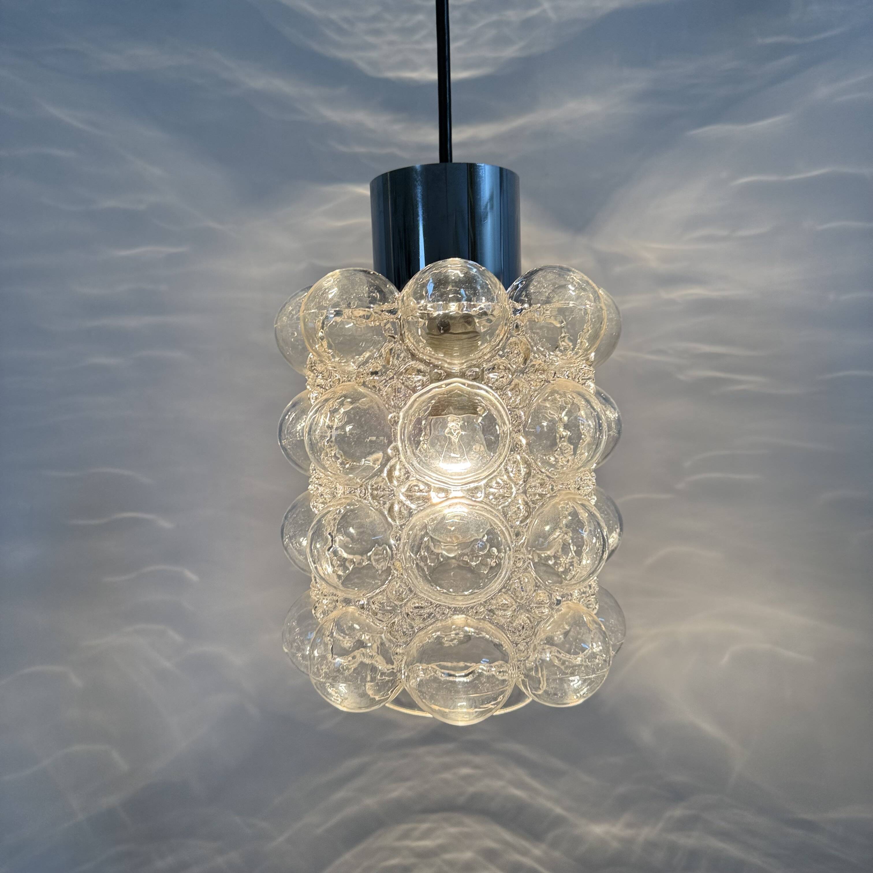 Large Bubble Glass Pendant by Helena Tynell for Limburg, Germany, 1970s