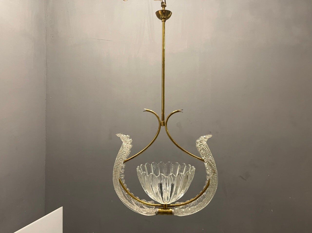Murano glass light pendant by Ercole Barovier, 1940s