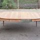 Renovated round dining table in solid wood, Louis XV style from the 19th century.