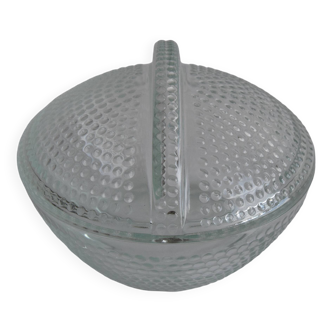 Glass candy bowl, sugar bowl, by Adolf Matura for Libochovice glass factory, 1970's.