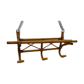 Vintage coat rack in rattan