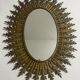 Énorme miroir Soleil en fer forgé années 50