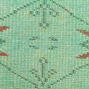 6x9 Vintage Green Geometric Pattern Anatolian Vintage Rug, 179x283 Cm