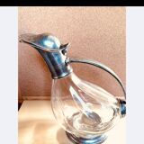 Crystal and pewter carafe