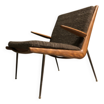 Chaise boomerang pour france & son par hvidt & molgaard nielsen années 1960