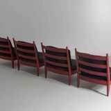 XL set of 8 mid-century lounge chairs, Belgium 1960s