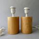 Pair of solid wood lamp bases IMT Italy for Habitat, around 1980.
