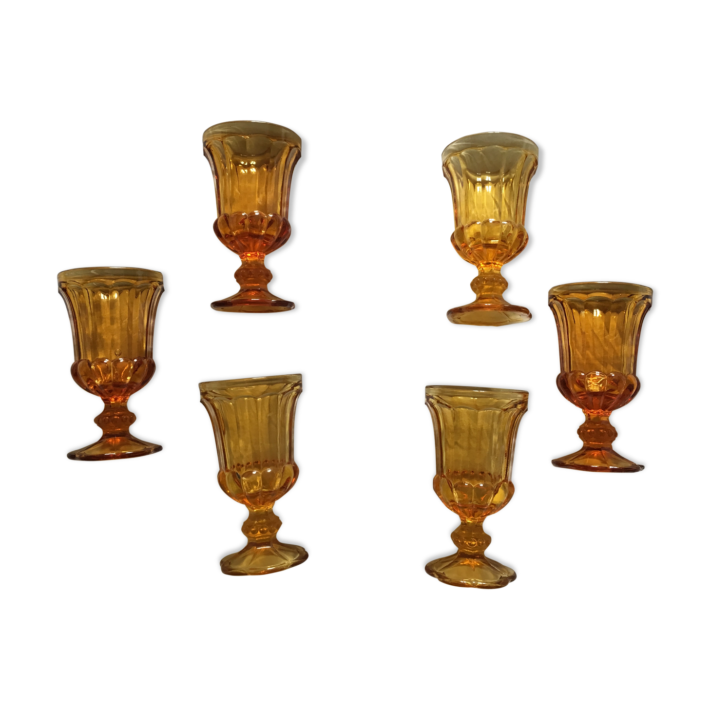 Set of 6 wine glasses Ambers