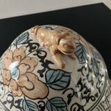 Vintage covered stoneware pot