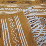 Handmade mustard hallway carpet, 200x60 cm