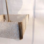 Suspension perspex carré et laiton doré 1960