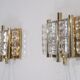 Crystal and brass sconces by Carl Fagerlund 1970