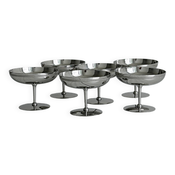 6 silver-plated metal footed bowls