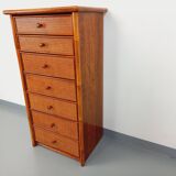 Vintage chest of drawers in rattan, wood and cane
