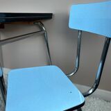 Blue Formica table and chairs from the 60s