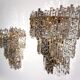 Set of 2 Kinkeldey Hollywood Regency waterfall crystal glass wall lights, 1970