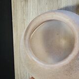 Old opaline pink ball ceiling light vintage frosted glass aluminum support suspension